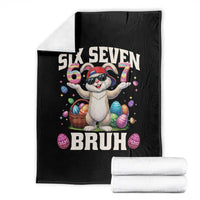 Funny Easter Day Six Seven Bruh Throw Blanket 67 Bunny Easter Eggs