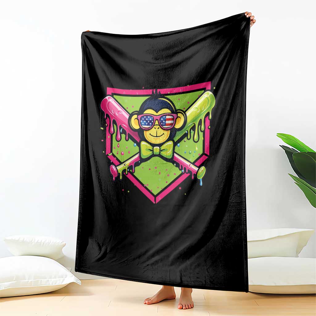 Party Monkey Baseball Drip Funny Animals Lover Throw Blanket