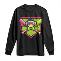 Party Monkey Baseball Drip Funny Animals Lover Long Sleeve Shirt