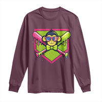 Party Monkey Baseball Drip Funny Animals Lover Long Sleeve Shirt