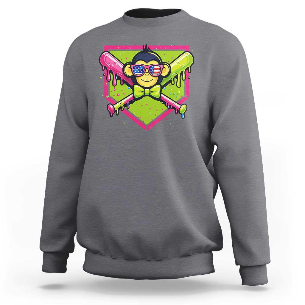 Party Monkey Baseball Drip Funny Animals Lover Sweatshirt