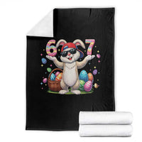 Funny Easter Day Six Seven 67 Bunny Boys Kids Throw Blanket