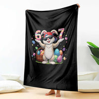 Funny Easter Day Six Seven 67 Bunny Boys Kids Throw Blanket