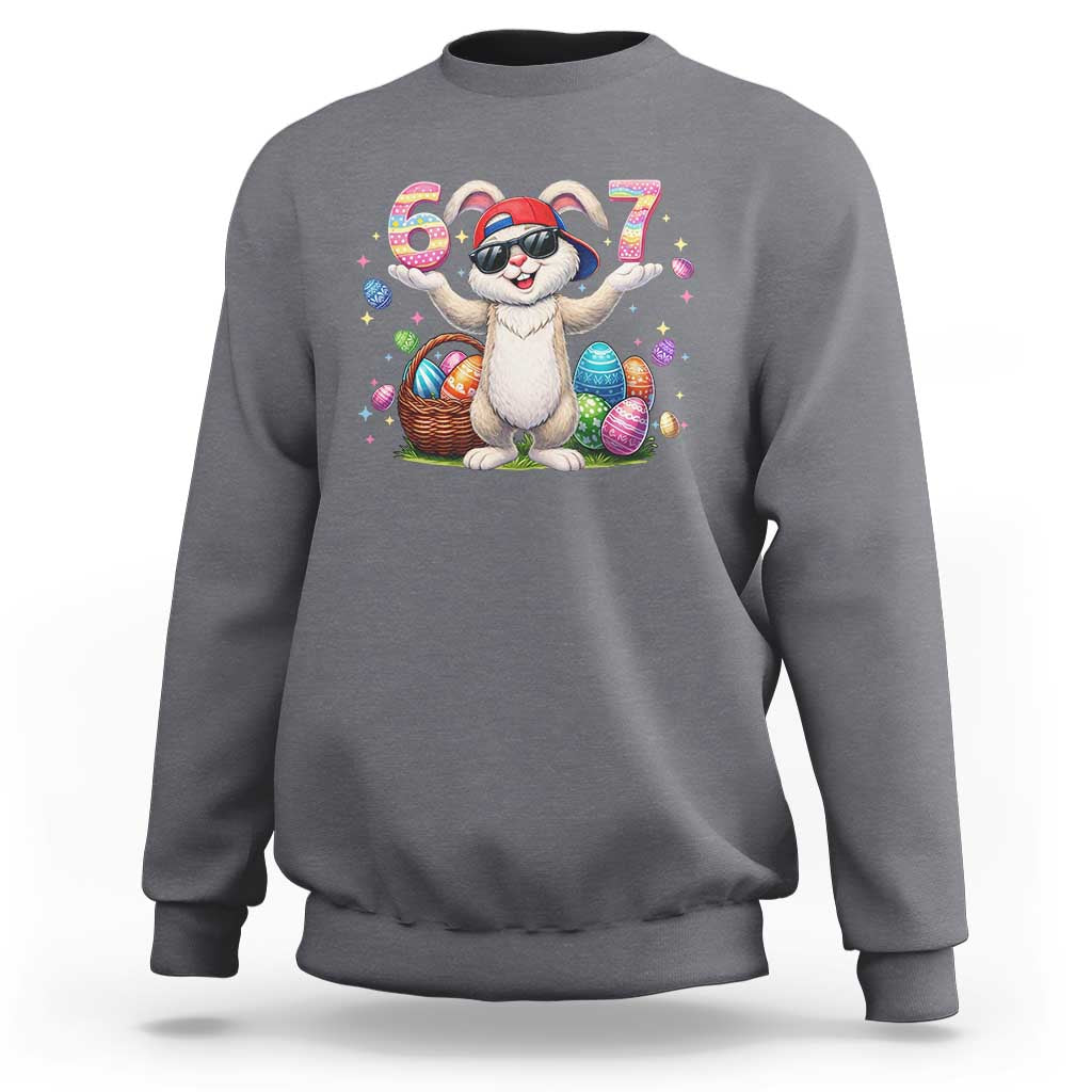 Funny Easter Day Six Seven 67 Bunny Boys Kids Sweatshirt