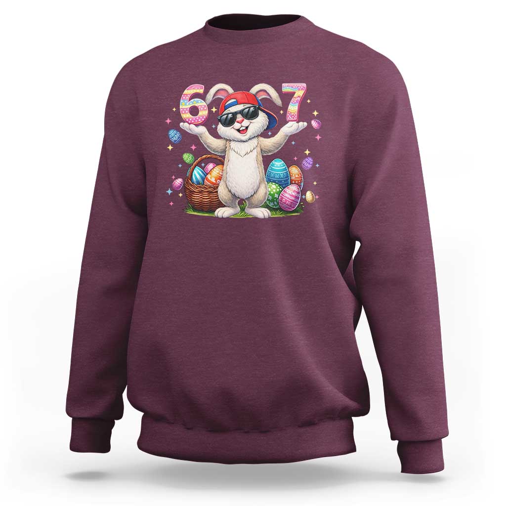 Funny Easter Day Six Seven 67 Bunny Boys Kids Sweatshirt