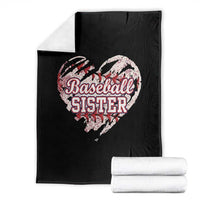 Baseball Sister Throw Blanket Vintage Baseball Heart Game Day