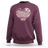 Baseball Sister Sweatshirt Vintage Baseball Heart Game Day