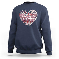 Baseball Sister Sweatshirt Vintage Baseball Heart Game Day