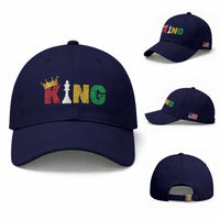 Funny Juneteenth King Baseball Cap Black Father Chess African American