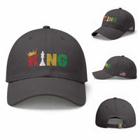 Funny Juneteenth King Baseball Cap Black Father Chess African American