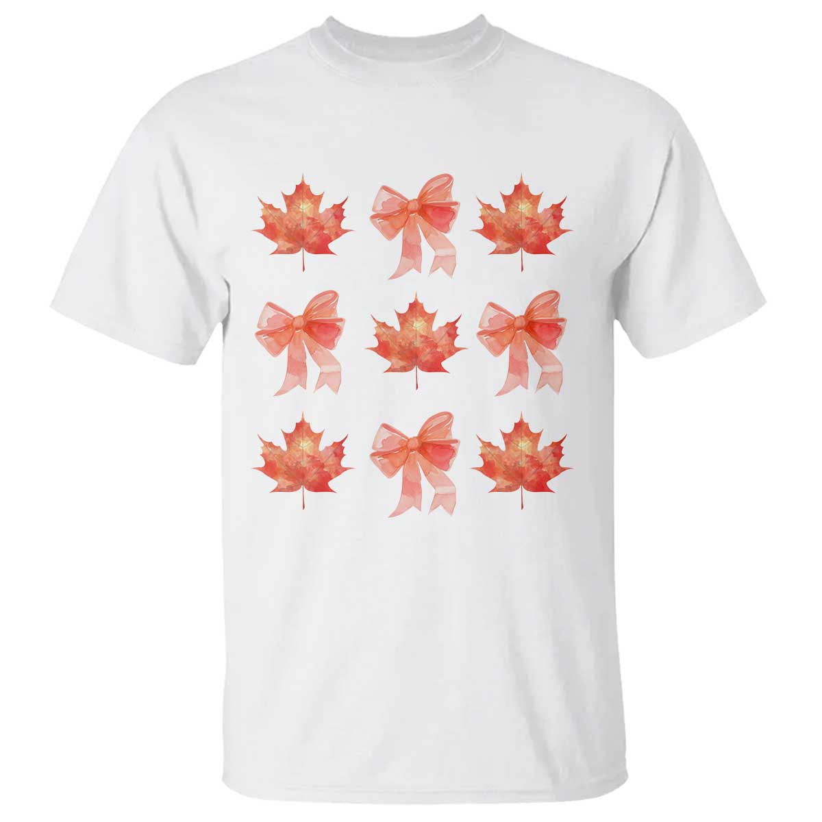 Happy Canada Day T Shirt Coquette Orange Bows Maple Leaf - Wonder Print Shop