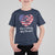 Baseball T Shirt For Kid Love Of Country And Base Ball Vintage Heart USA Flag - Wonder Print Shop