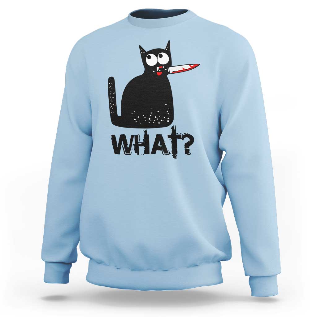 Funny Black Cat Sweatshirt What Kitten Murderous - Wonder Print Shop