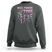 Charcoal crewneck sweatshirt with Halloween skeleton ballet dancer graphic on back