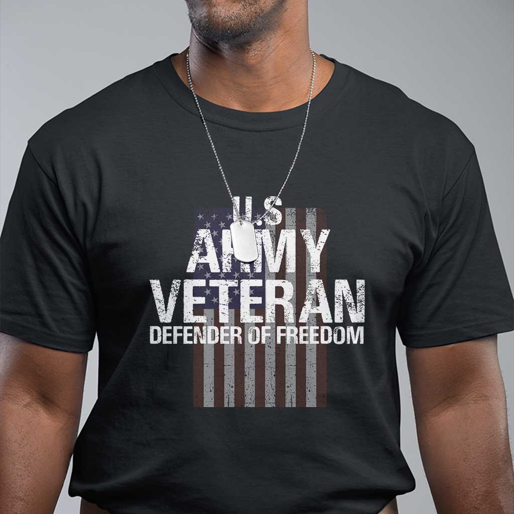 Patriotic Veterans T Shirt U.S Army Veteran Defender Of Freedom