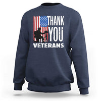 Navy veterans sweatshirt with American flag graphic and THANK YOU lettering