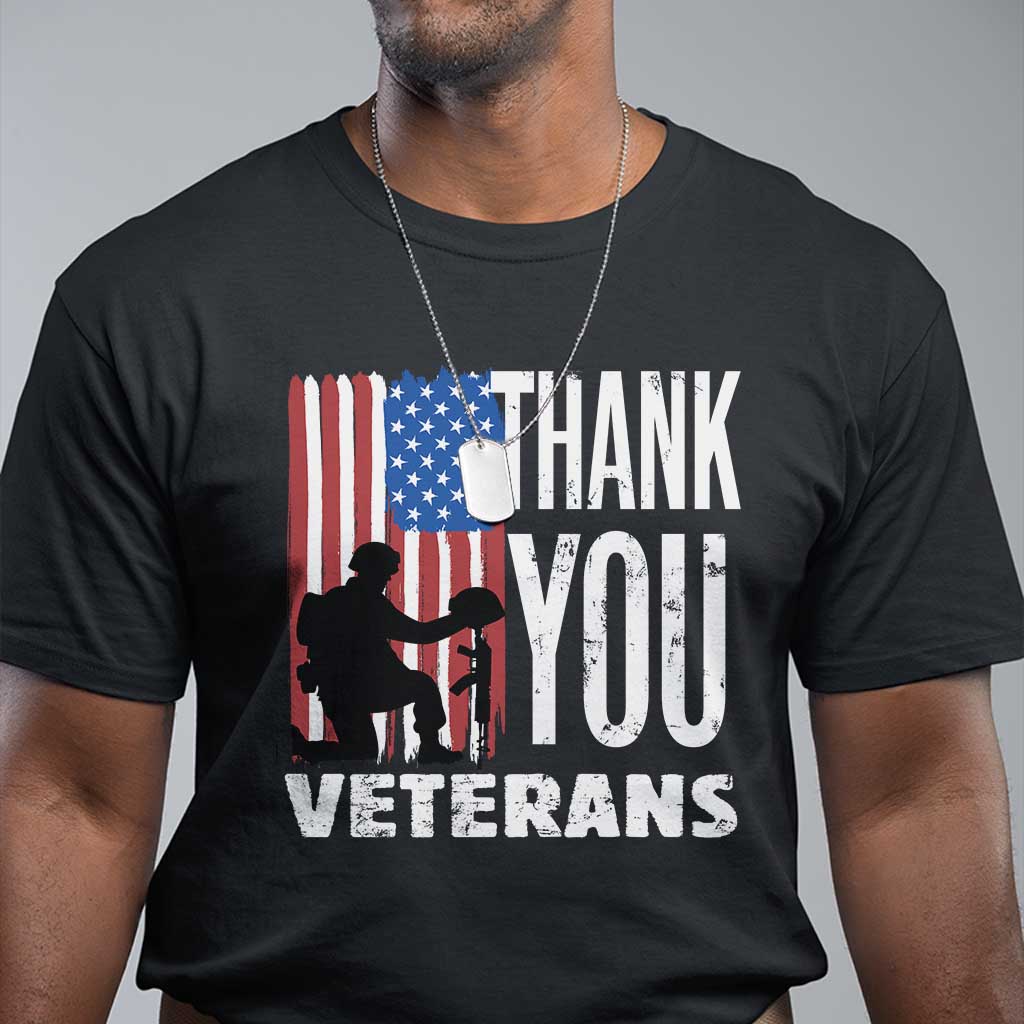 Thank You Veterans T Shirt American Flag Veterans Day