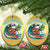 Xmas In Hawaii Christmas Ornament Mele Kalikimaka Santa Surfing Hibiscus - Wonder Print Shop