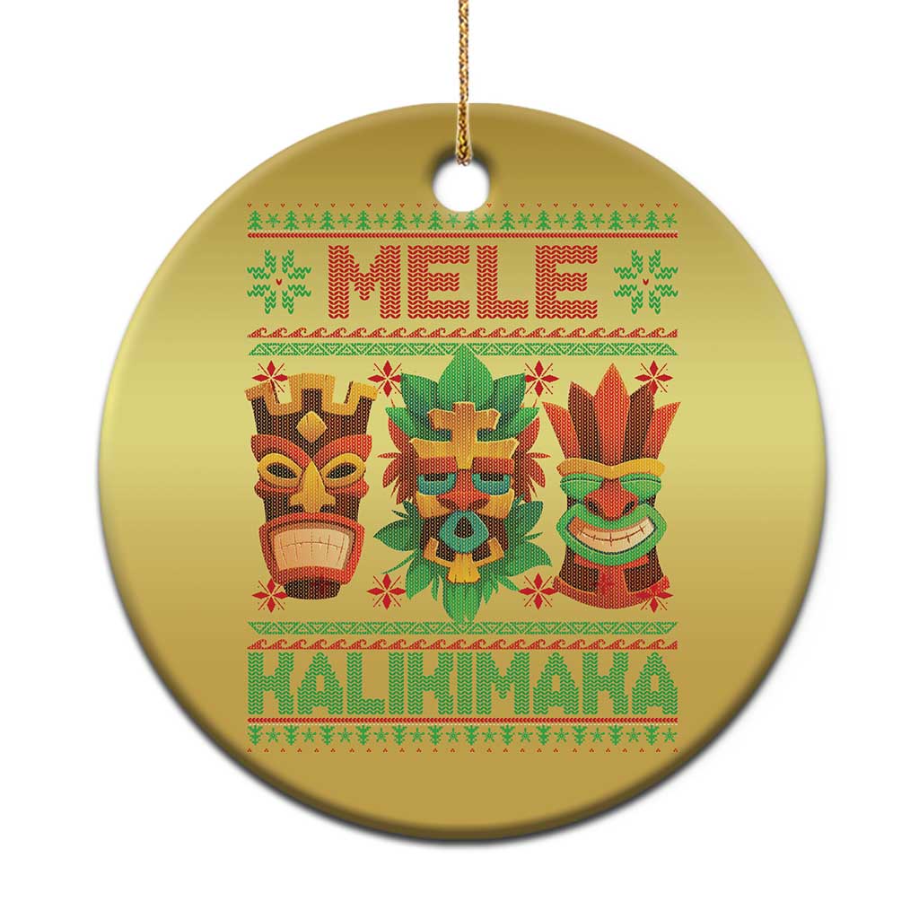 Xmas In Hawaii Christmas Ornament Mele Kalikimaka Ugly Tikis Kakau Tattoo - Wonder Print Shop