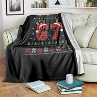 Funny 67 Six Seven Meme Brainrot Cringe Christmas Plaid Graphic Throw Blanket - Wonder Print Shop