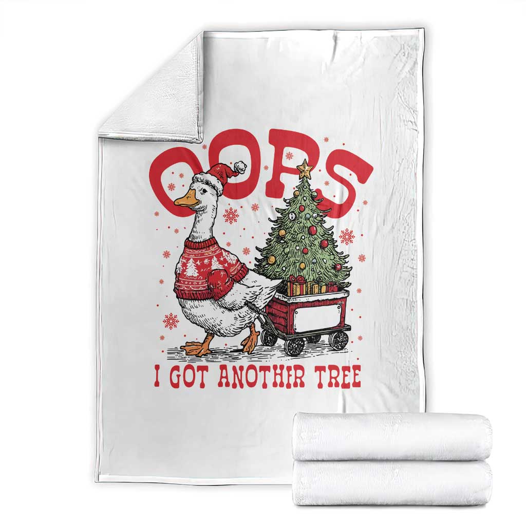 Funny Oops I Got Another Tree Funny Christmas Goose Throw Blanket - Wonder Print Shop