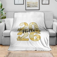 Hello New Year 2026 Vintage Floral Patchwork Quilt Throw Blanket - Wonder Print Shop