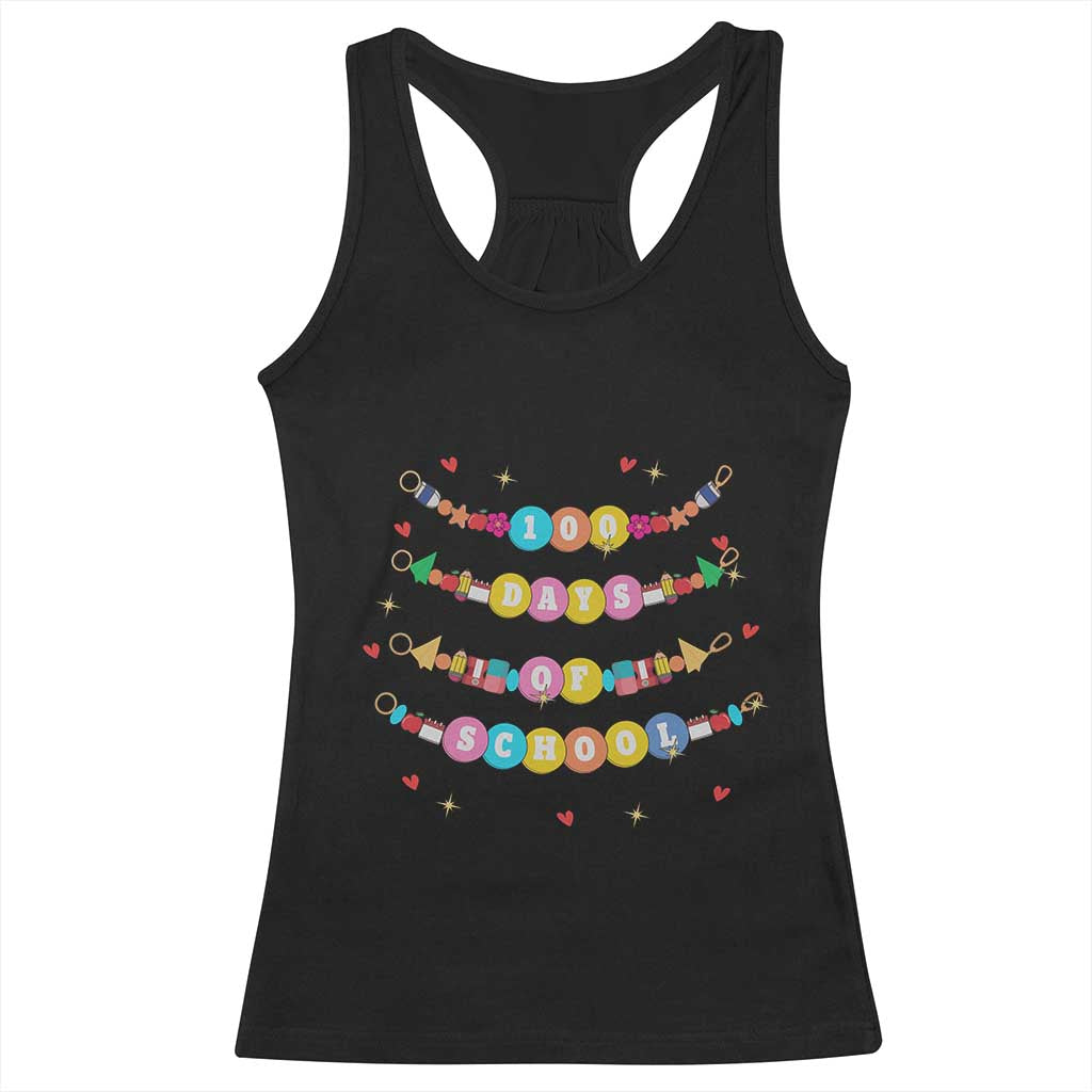 Funny 100 Days Of School Bracelet Racerback Tank Top