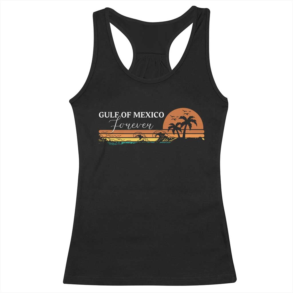 Gulf Of Mexico Forever Racerback Tank Top Beach Palm Treen Vintage Retro