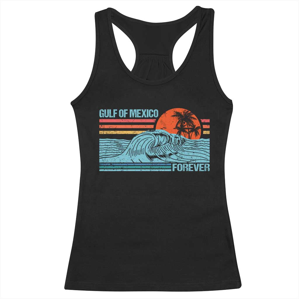 Gulf Of Mexico Forever Racerback Tank Top Vintage Retro Beach Coconut Tree