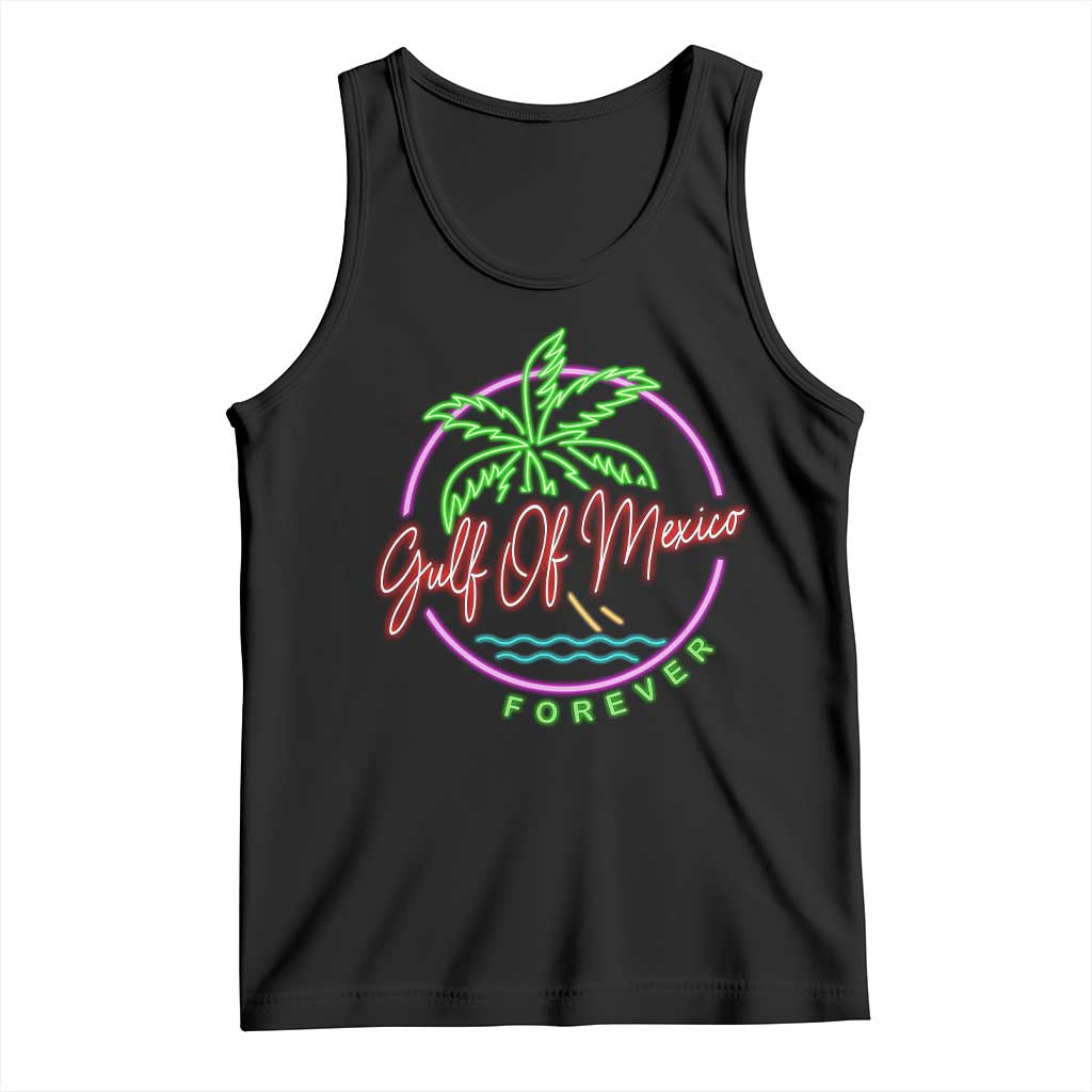 Gulf Of Mexico Forever Tank Top Beach Coconut Palm Tree Neon Light