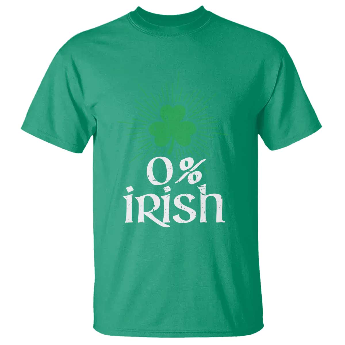 Funny 0% Irish St Patrick's Day T Shirt Vintage Shamrock