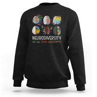 Neurodiversity We All Think Differently Sweatshirt Brain Autism Awareness ASD ADHD