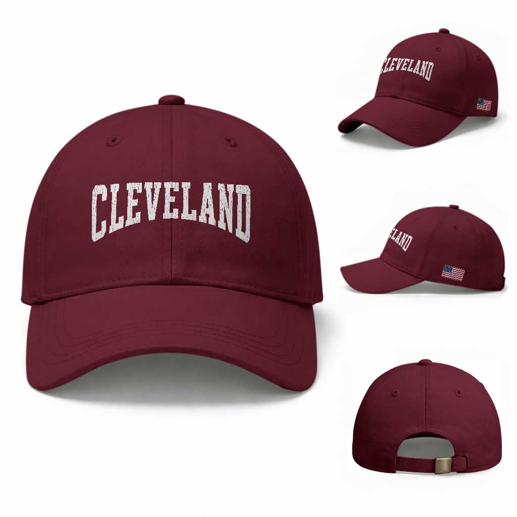 Cleveland Ohio OH City Throwback Design Vintage Baseball Cap