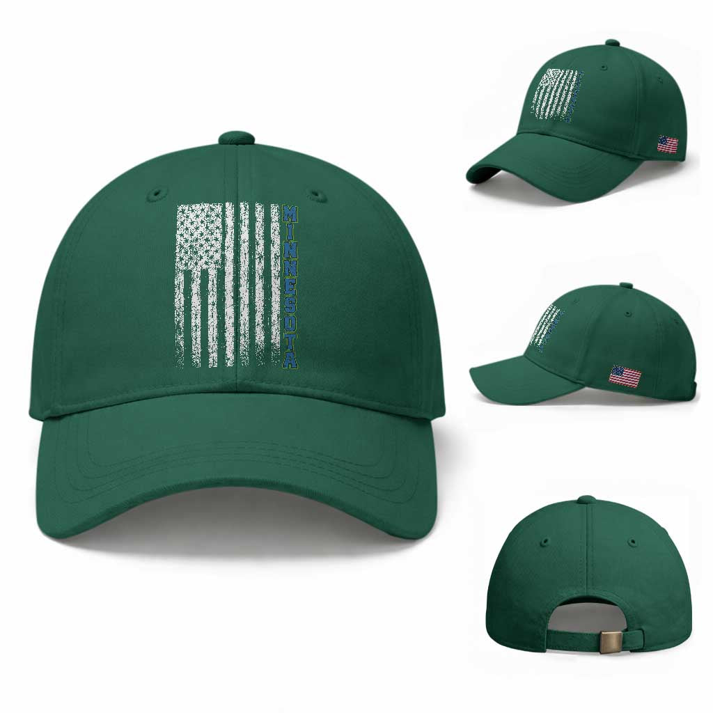 Minnesota MN State Pride Vintage American Flag Baseball Cap