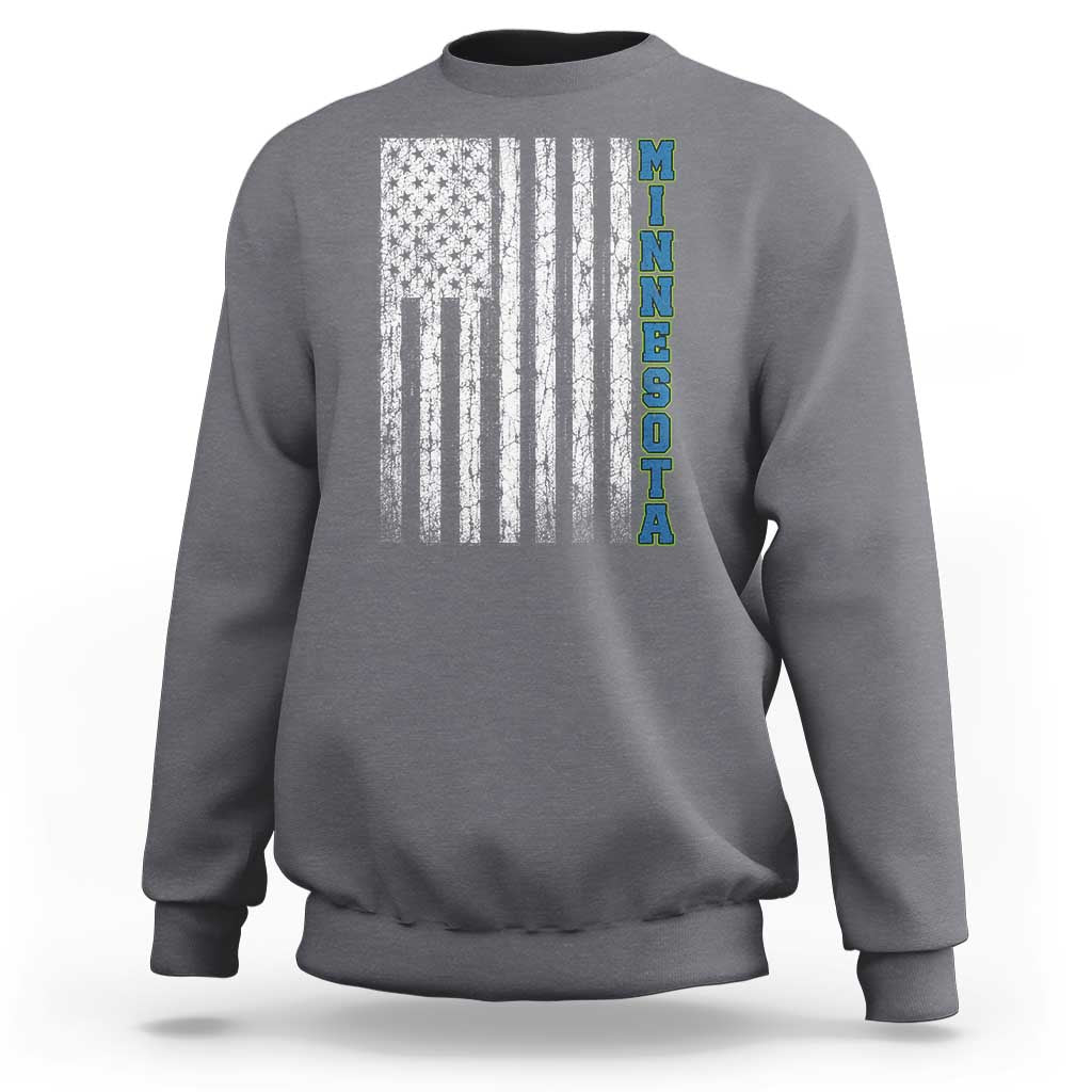 Minnesota MN State Pride Vintage American Flag Sweatshirt