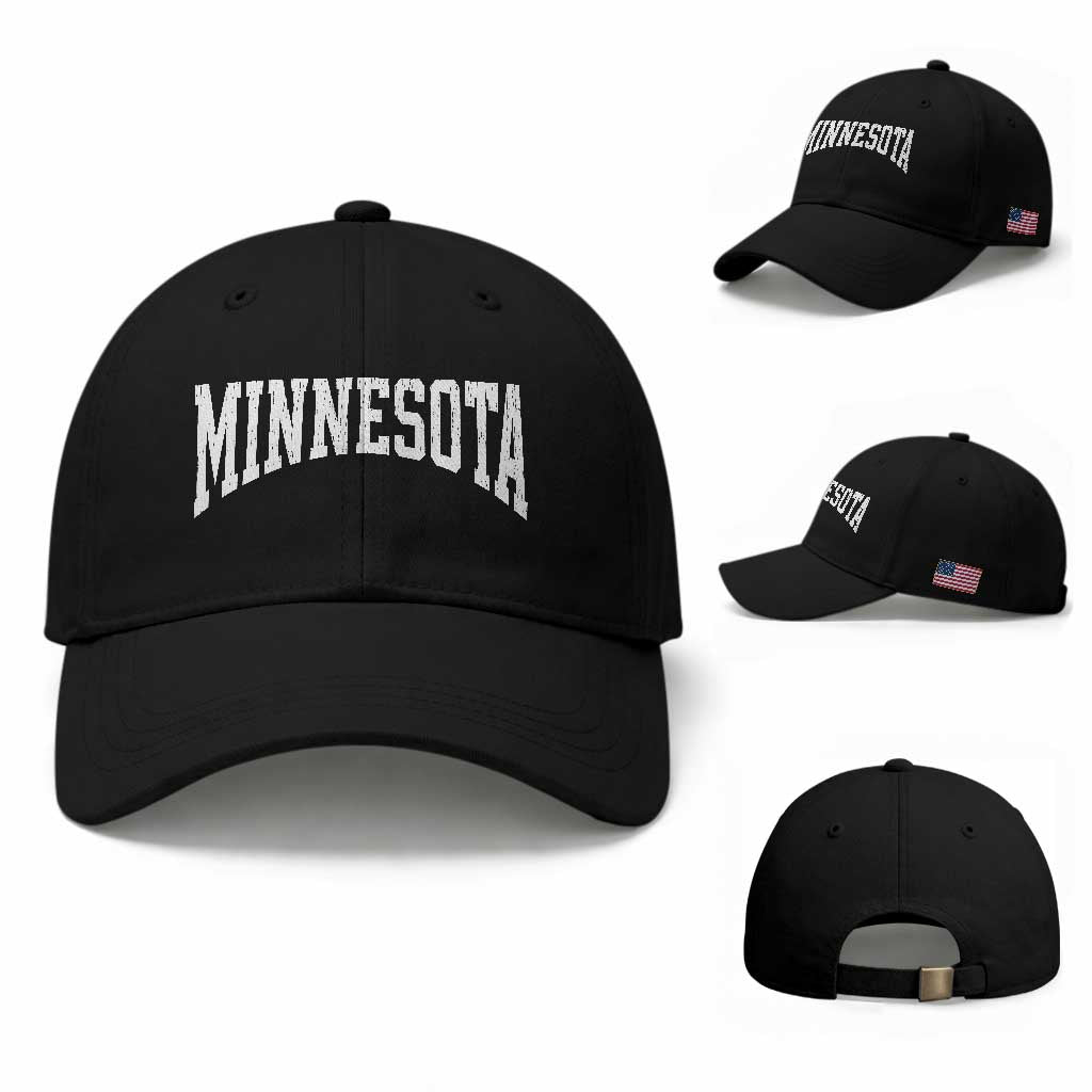 Minnesota MN State Throwback Design Vintage Baseball Cap