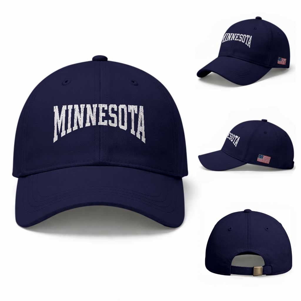 Minnesota MN State Throwback Design Vintage Baseball Cap