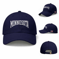 Minnesota MN State Throwback Design Vintage Baseball Cap