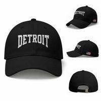 Detroit Michigan City Throwback Design Vintage Baseball Cap