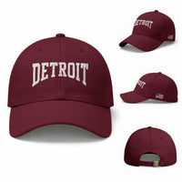 Detroit Michigan City Throwback Design Vintage Baseball Cap