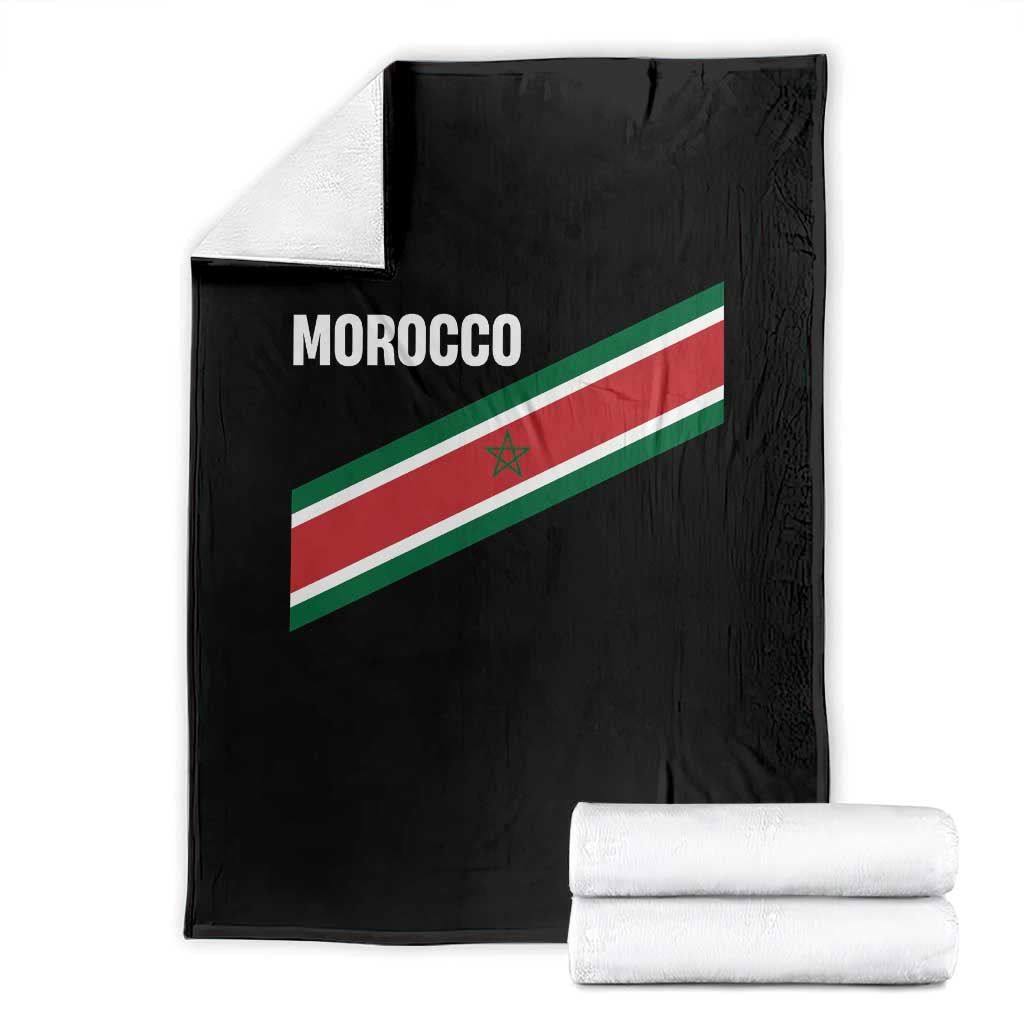 Morocco Moroccan Flag Throw Blanket Green Star Maroc Stripes