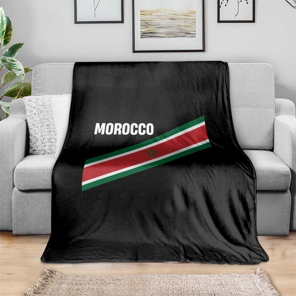 Morocco Moroccan Flag Throw Blanket Green Star Maroc Stripes