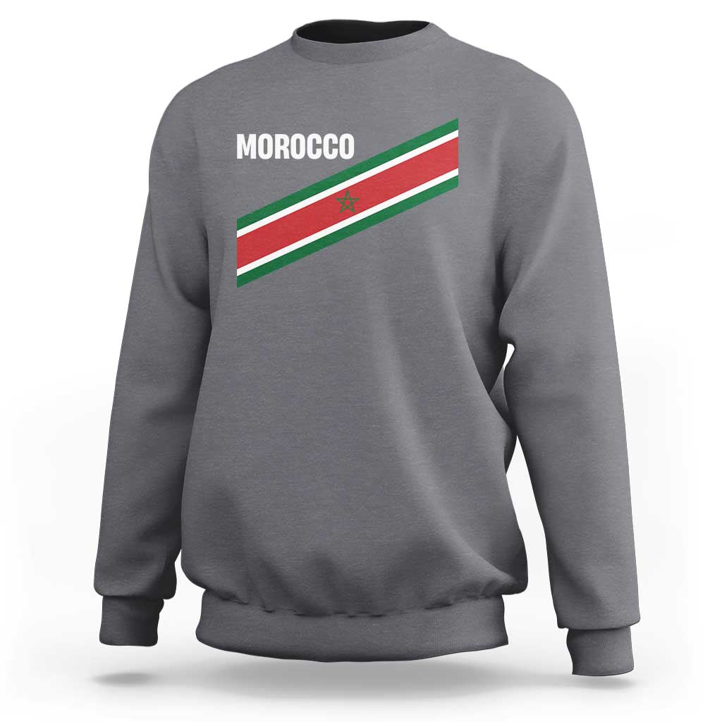 Morocco Moroccan Flag Sweatshirt Green Star Maroc Stripes