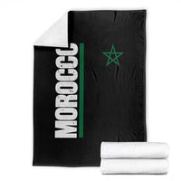Morocco Green Star Flag Patriotic Moroccan Pride Throw Blanket