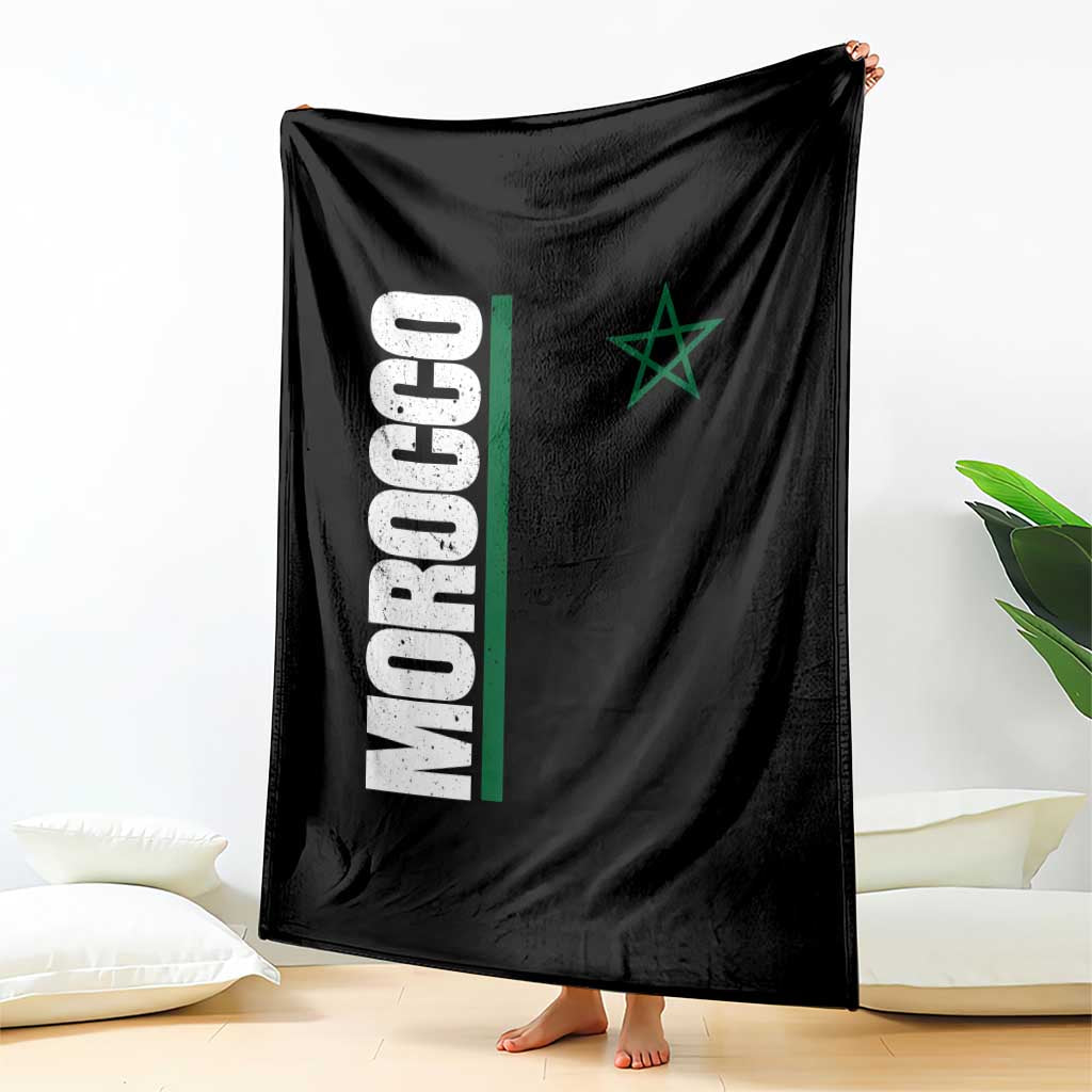 Morocco Green Star Flag Patriotic Moroccan Pride Throw Blanket