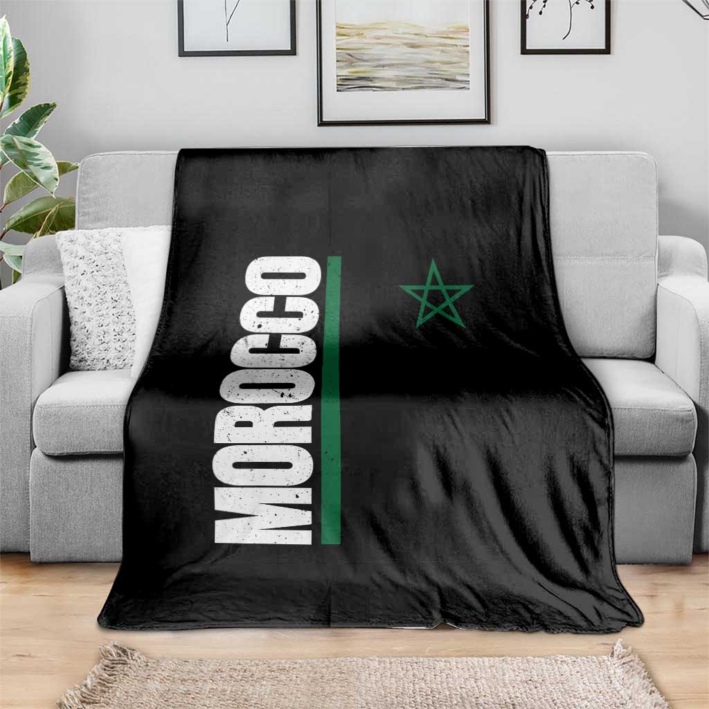 Morocco Green Star Flag Patriotic Moroccan Pride Throw Blanket