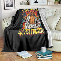 Funny Jesus LitRPG I Am The Way Motherfucker Throw Blanket