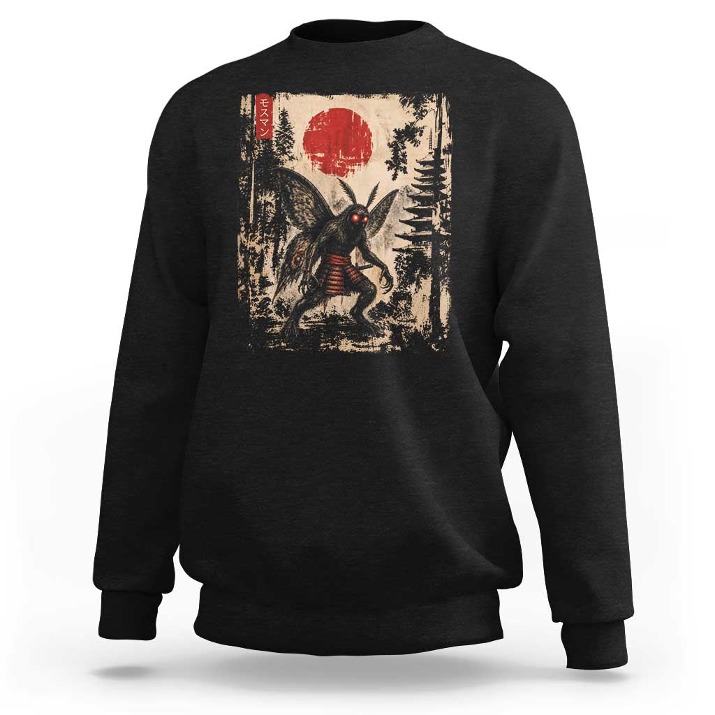 Samurai Mothman Japanese Vintage Graphic Ukiyo e Art Sweatshirt Funny Cryptids
