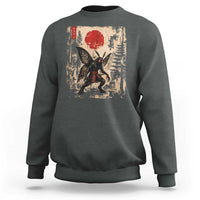 Samurai Mothman Japanese Vintage Graphic Ukiyo e Art Sweatshirt Funny Cryptids