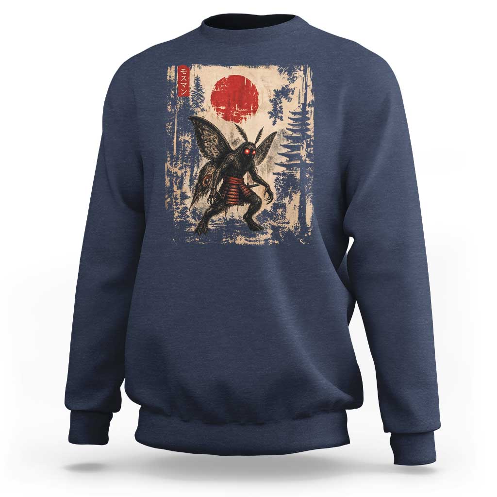 Samurai Mothman Japanese Vintage Graphic Ukiyo e Art Sweatshirt Funny Cryptids